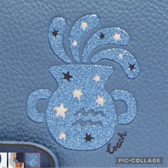Coach corner zip wristlet with Aquarius ♒️ New 🔥